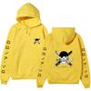 Anime Roronoa Zoro Hoodie, One Piece Pirate Skull Logo Graphic Print Pullover Sweatshirt Long Sleeve Streetwear for Men Women