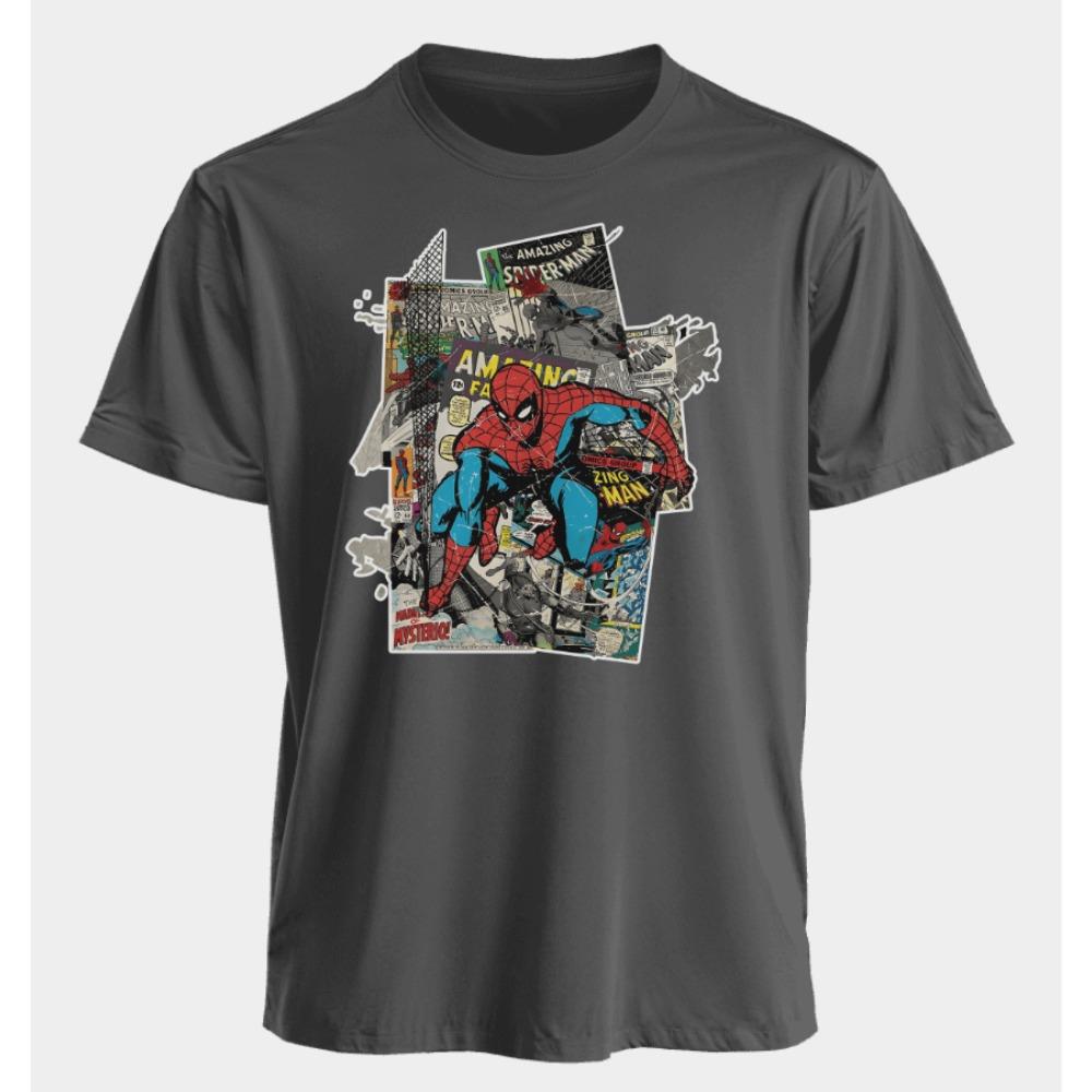 Men's and Women's T-shirts Spider-Man Summer American Style Spring and Autumn New Loose Oversized Casual Short-sleeved