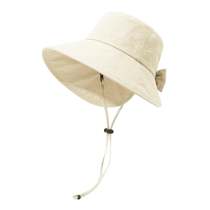Breathable Windproof Wide Brim Sun Bucket Hat For Women With Ponytail Hole Breathable Sun Hat For Outdoor Summer Travel