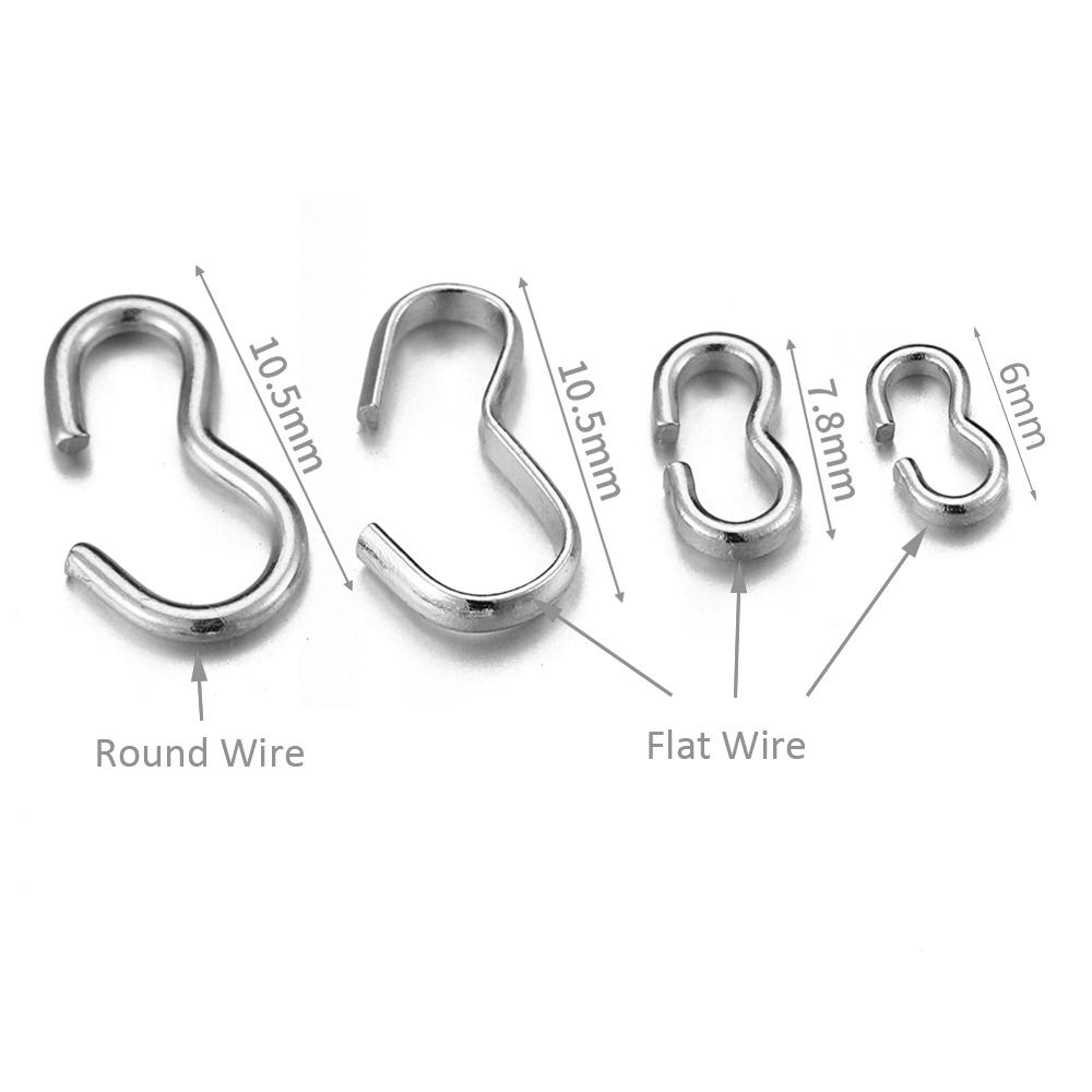 

50pcs Stainless Steel 8 Shape Clasps Connectors for Jewelry Making DIY Necklace Bracelet Hooks Findings Supplies Wholesale Flat-6mm