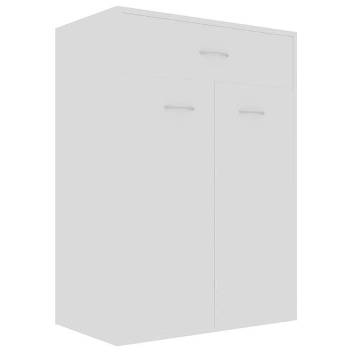 VidaXL Armoire à chaussures Blanc 60x35x84 cm Bois d'ingénierie 801071