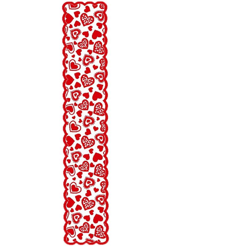 Rectangular Heart Shaped Table Runner Valentines Day Tableware Placemat  Desk Decoration