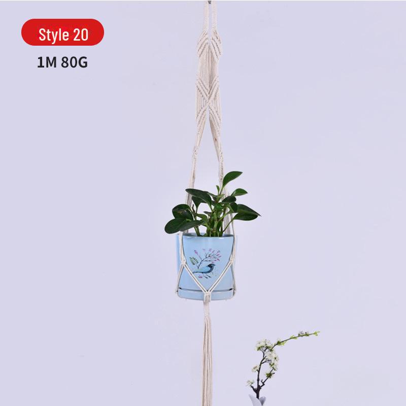 Handwoven Hanging Basket for Flower Pots - Decorative Gardening Net Rack