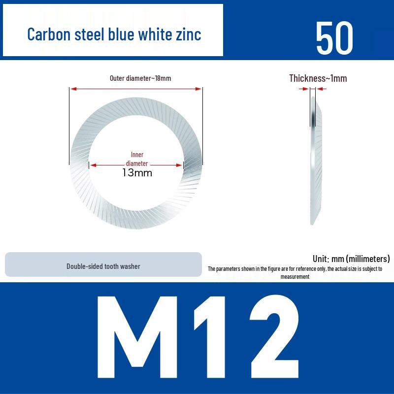 304 Stainless Steel Double-Sided Serrated Lock Washer, Anti-slip Butterfly-shaped, M3-M42