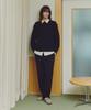 KNITTED Cotton Waffle Crewneck Knit Black
