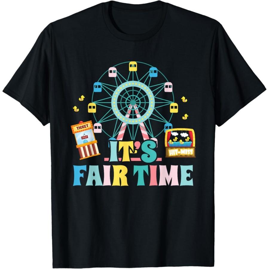 Fair Time Funny State Fair Ferris Wheel And Good Dessert T-Shirt S