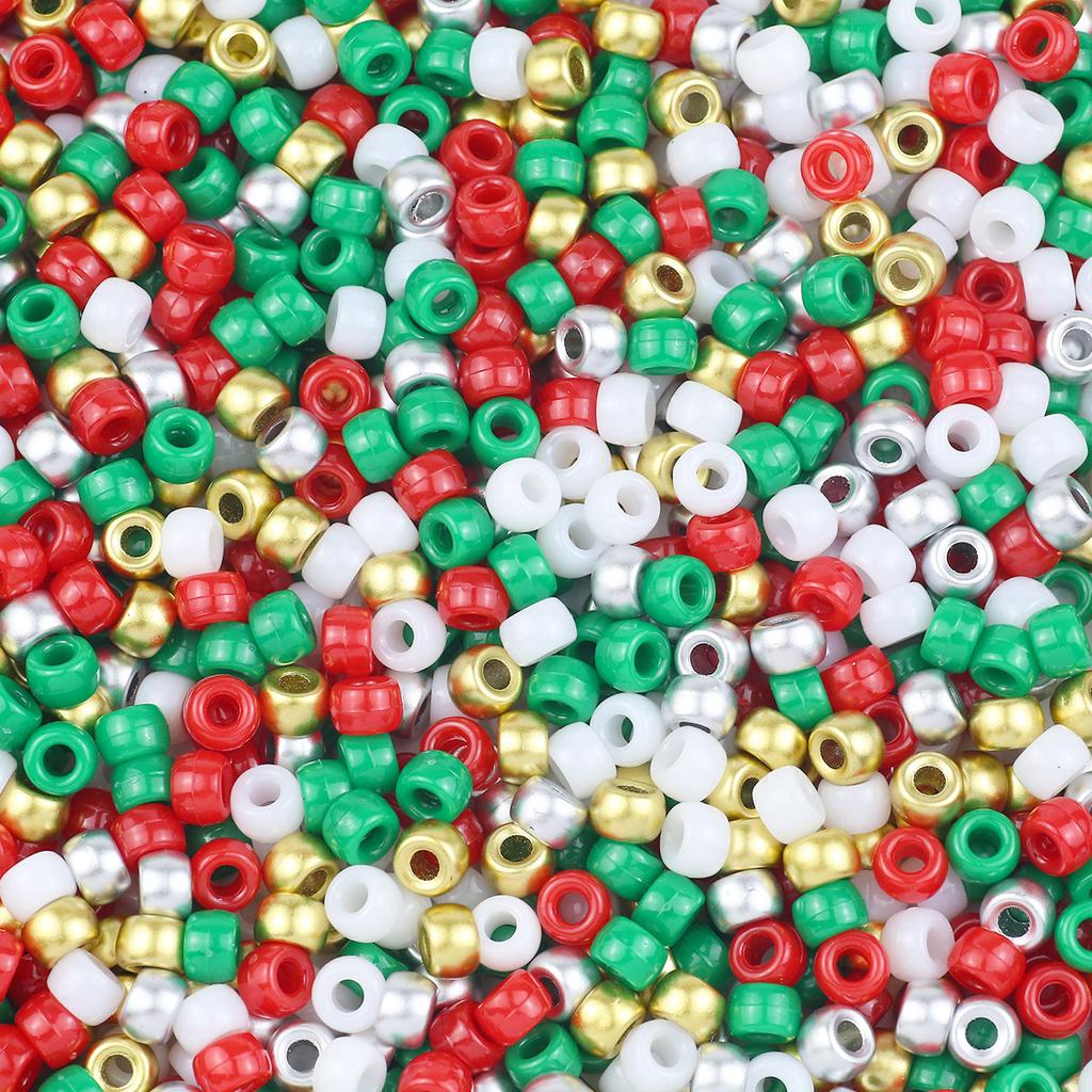 200-1200Pcs multi-colored Large Hole Pony Beads Plastic Beads For Bracelets Making DIY Crafts Jewelry Key Chains And Decorations