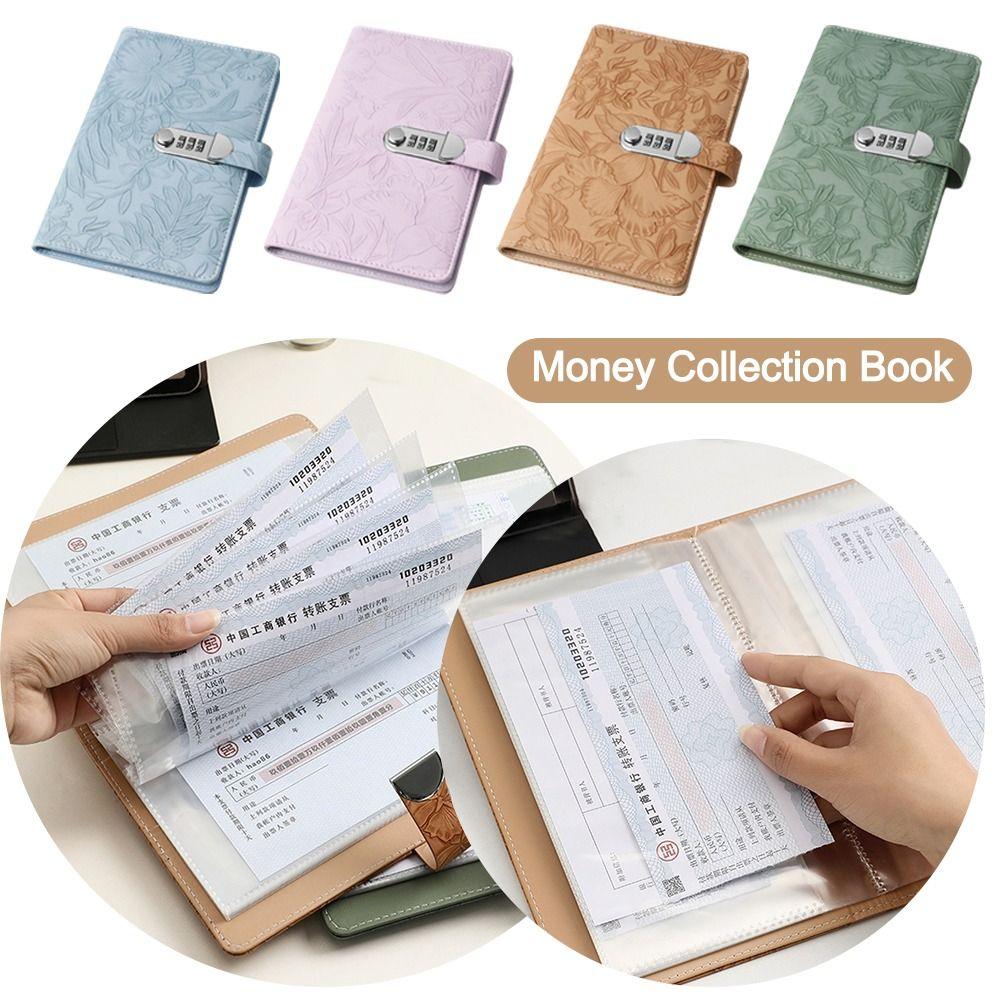 Waterproof 100 Envelopes Money Saving Challenge Embossed Flower Savings Binder  for Lovers&Couples
