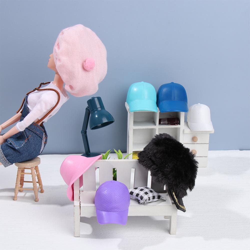 1PC Fashion Miniature Hat Doll Hats Baseball Riding Cap Cowboy Suny Hats For 1/6 Doll Clothes Accessories DIY Kids Toys