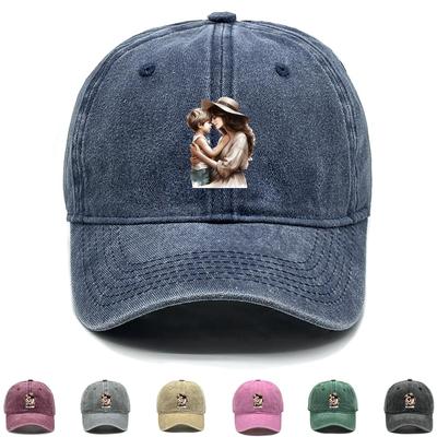 Mother Print Adjustable Sun Hat, Family Sports Hat Vintage-Inspired Lightweight Non-Stretch Fabric Solid Color Snapback Baseball Cap