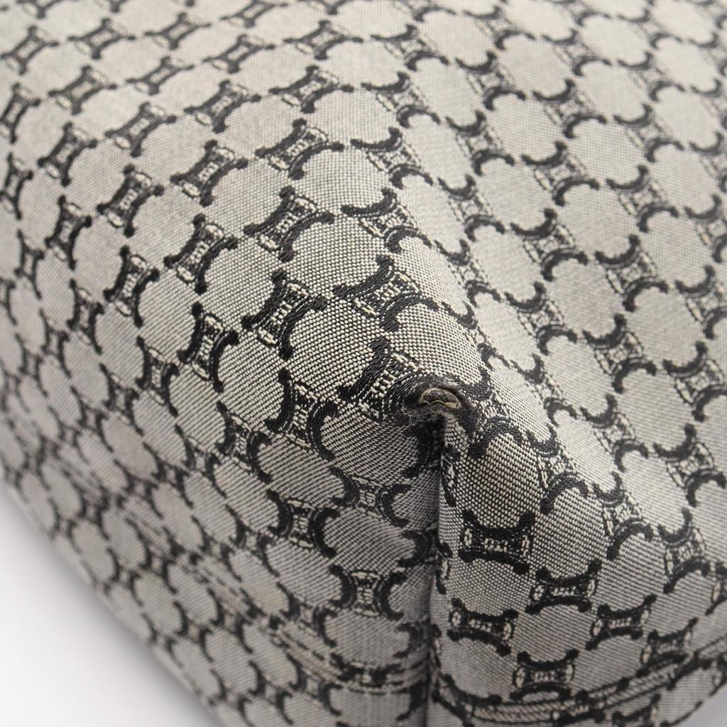 Used CELINE Macadam Tote Bag Canvas Leather Gray Black Used Women