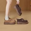 New Women's Platform Loafers Maillard Thick-soled Suede Leather Shoes Fashion Comfortable Casual Shoes for Women's Zapatos Mujer