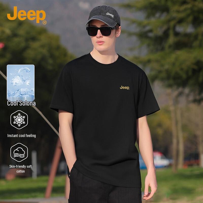 JEEP Men s Solid Color Logo Casual Summer T-Shirt XL 2090₽