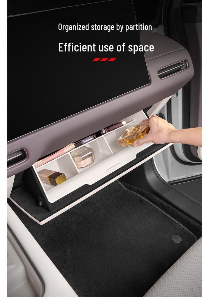 Ideal i6/i8 Passenger Seat Storage Box: Silicone Center Console Organizer & Car Interior Accessory