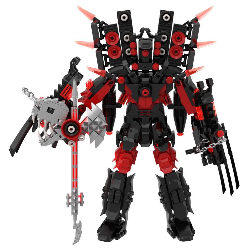 3.0 Titan Guitar Man Creative Skibidi Toilet Building Blocks Set Red Drill Man TV Monitor Model DIY Bricks Toy for Boy Xmas Gift