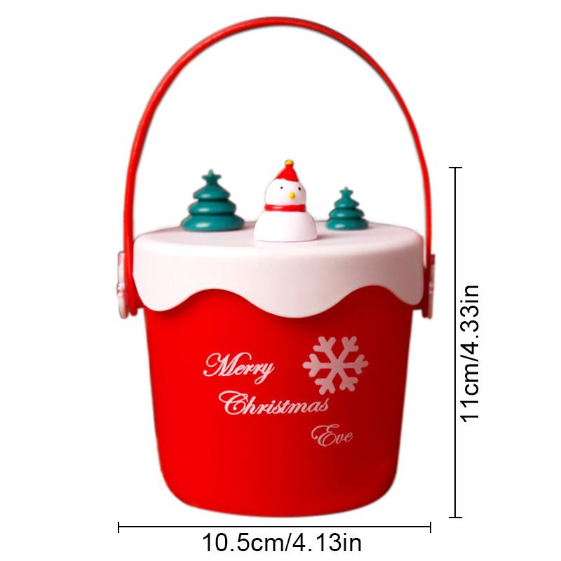 Portable Christmas Gift Box Eve Apple Packing Bag Santa Candy Snack Storage Bucket for Home Xmas Holiday New Year Party Supplies