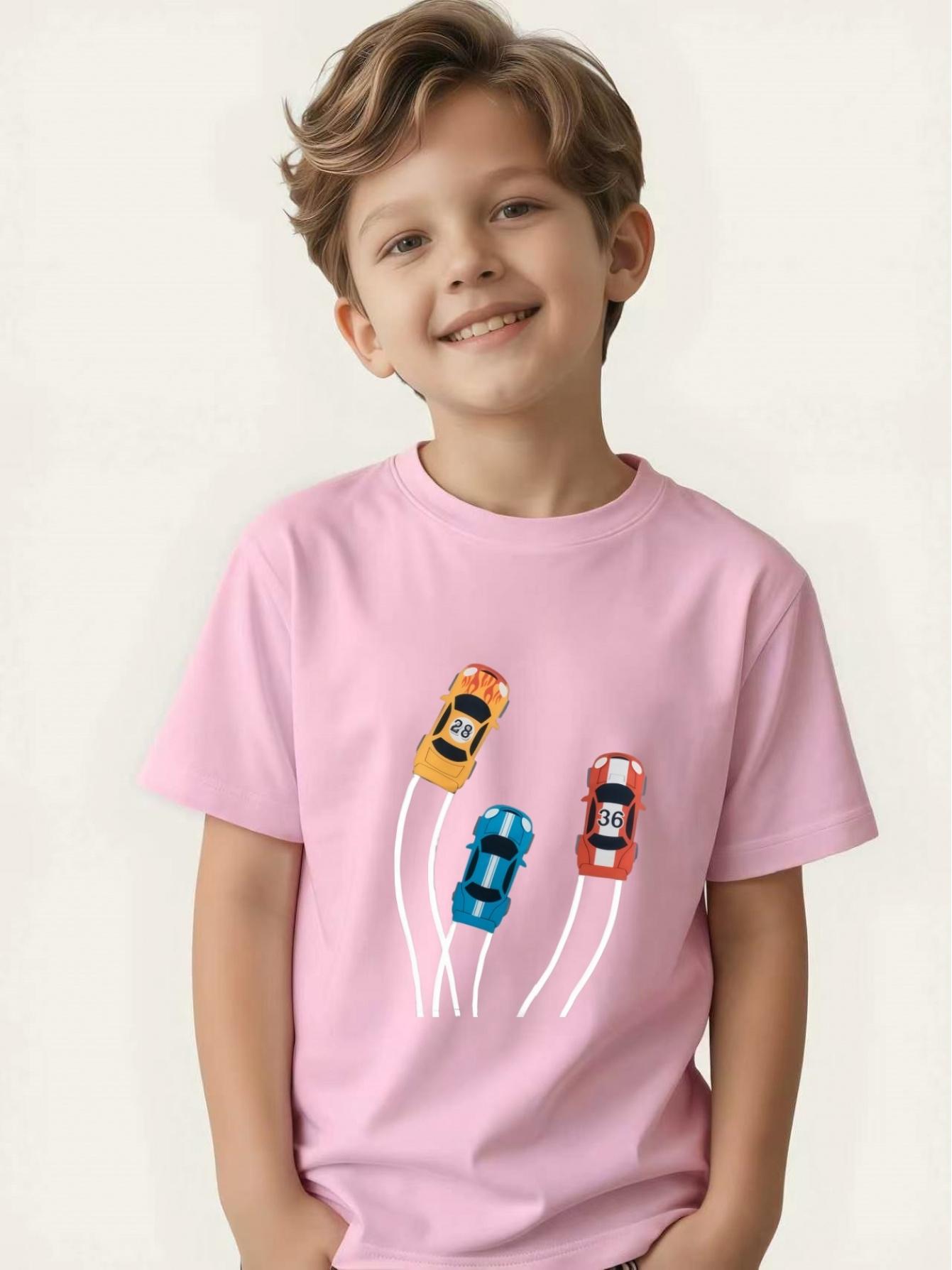 

Boys Summer Racing Style T-Shirt Breathable Children s Short Sleeve 100