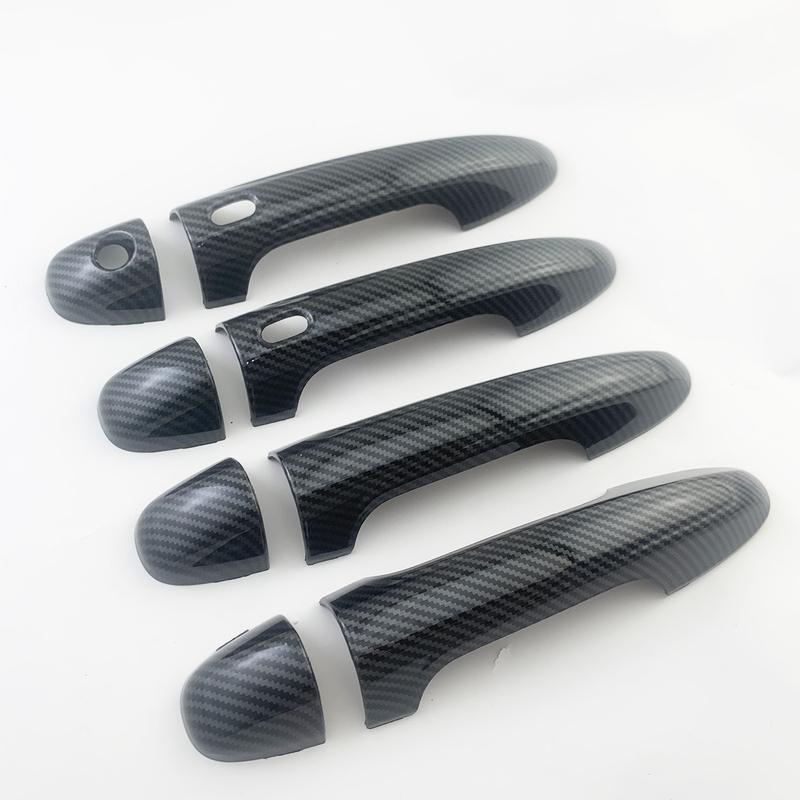 8pcs ABS Carbon Chrome Black Car Accessory Door Handle Cover Trim Paste Style For Toyota Tacoma 2016 2017 2018