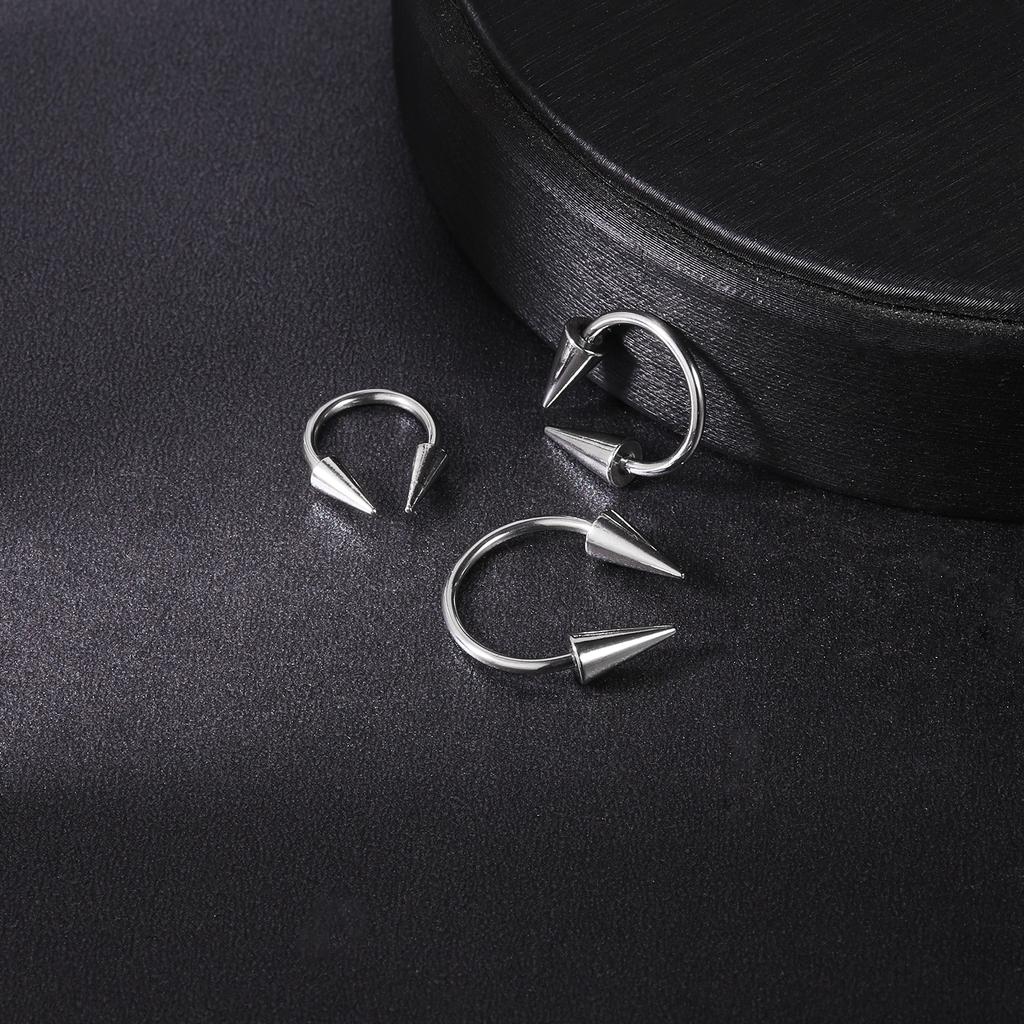 ZS 16G Anello Septum a Cono Acciaio Inossidabile Ferro di Cavallo Piercing Naso Spina Anelli Labbra Colore Nero Trago Helix Orecchino Gioielli per il Corpo
