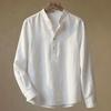 Shirt Top Men's Casual Shirt Korean Version Slim Fit Solid Color Stand-up Collar Pullover Commuter Shirt Men