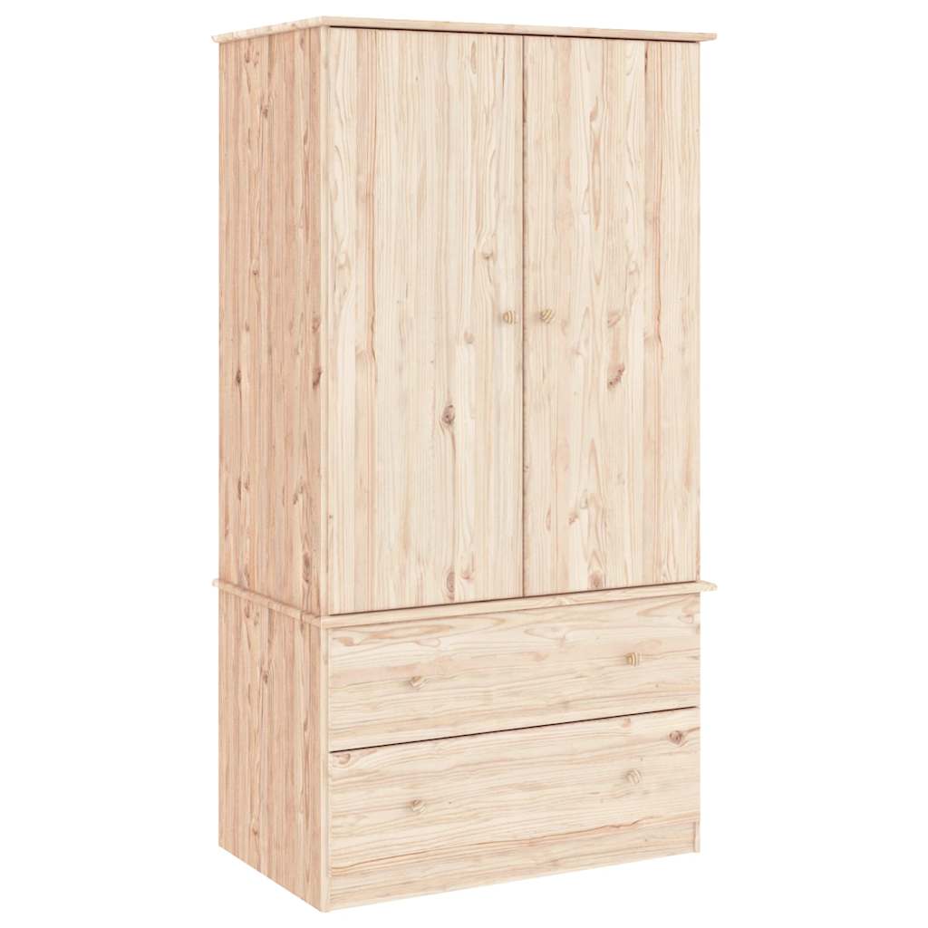 ALTA Kleiderschrank 90 x 55 x 170 cm Massivholz Kiefer