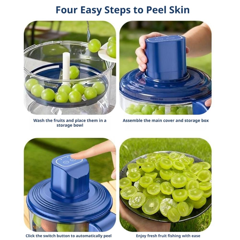 Automatic Electric Grape Peeler Machine - Hands-Free Skin Remover For Berries Fruits, Fruit Prep Tool, Effortless Peeling Set