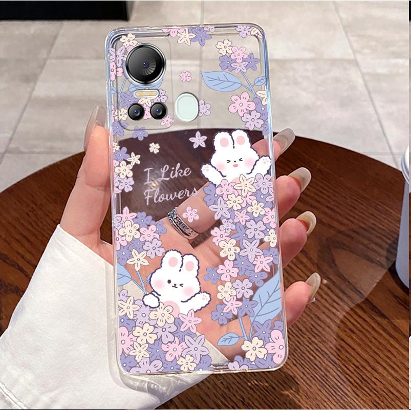For ITEL S18 S663L Case ITEL Vision 5 S663LC Cover Clear Luxury Funny Cute Love Rabbit Cat Cartoon Painted Silicone Phone Case