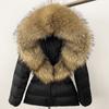 OFTBUY Winter Jacket Women's Real Raccoon Fox Fur White Duck Down Coat Thick Warm