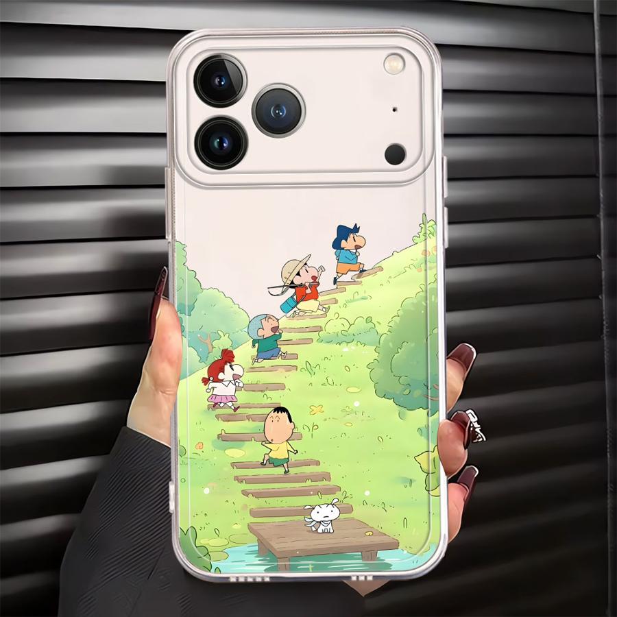 

Cartoon Crayon Shin-Chan Soft Phone Cover Case for iPhone 17 Pro Max XR 14 Plus 16 XS Max 11 7 8 12 Mini 13 Pro 15 Air iPhone 7