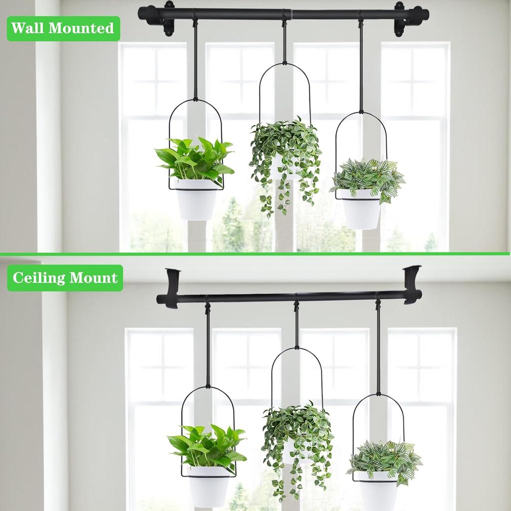DOUBFIVSY Hanging Planters for Indoor Plants Plant Hanger, Adjustable Hanging Window Planter Hanging Wall Planter for Garden, 25in Plant Shelves