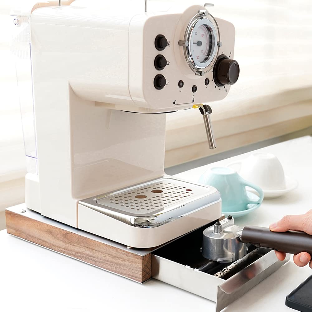 Watchget Espresso Knock Box Drawer, Stainless Steel Type, Removable Coffee Grounds, Metal, for Home, Office, Restaurant, Coffee Shop