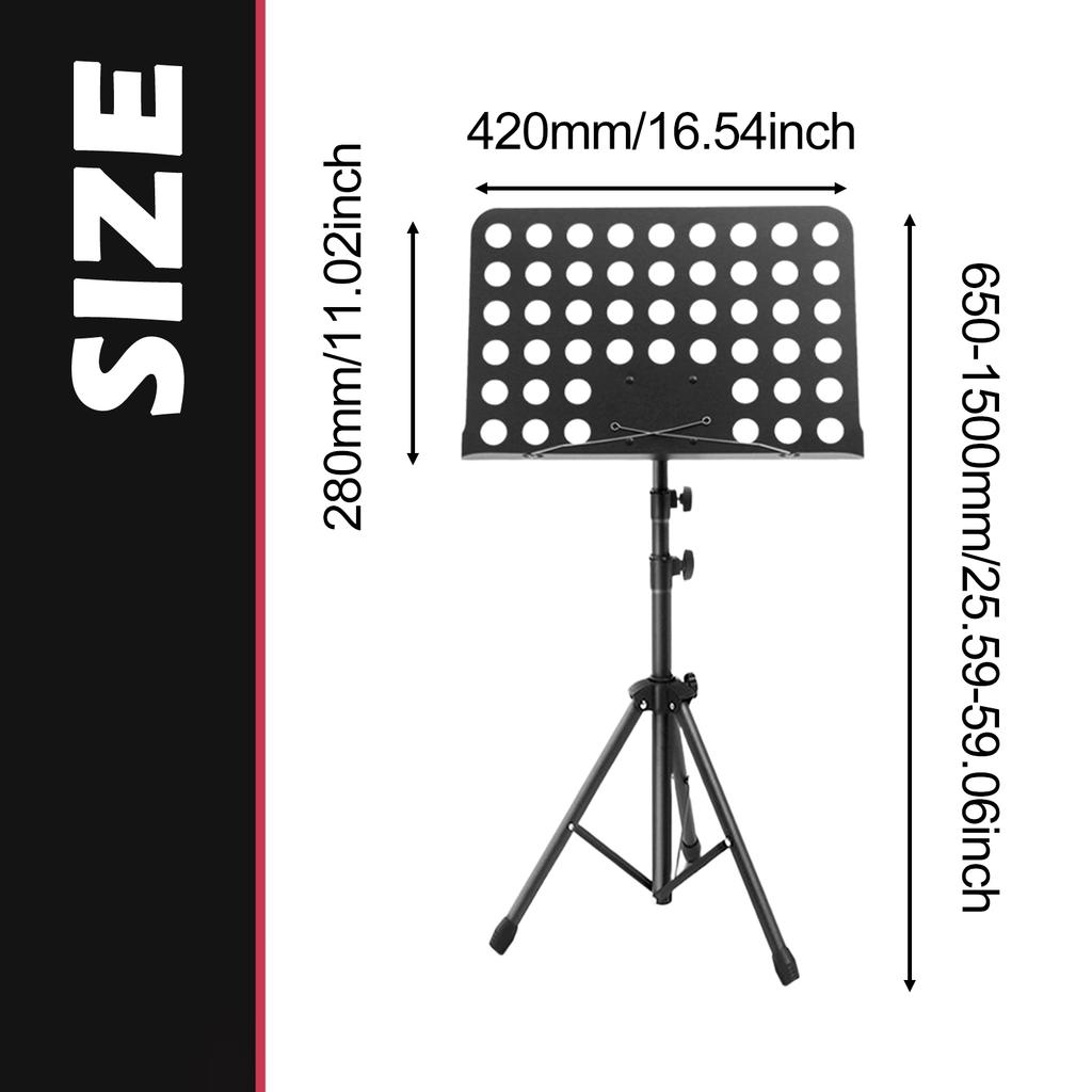 Portable Foldable Music Stand, IRIN One-Button Collapsible Tripod Design for Easy Transport & Storage, Compact Sheet Score Holde