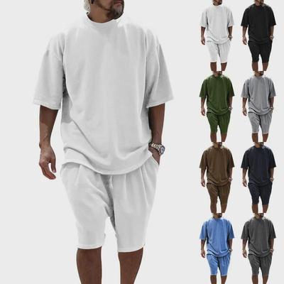 Conjunto esportivo casual masculino de 2 peças: Camiseta e shorts de manga curta soltos (2024)