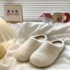 Thick bottom velvet warm outer wear fluffy half slippers autumn and winter new muffin casual bag head cotton mop