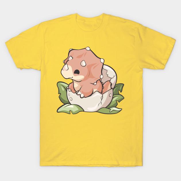 Men Black Print T-shirt Baby Triceratops No-Cut Transfer Paper Print Cotton Tshirt M жёлтый