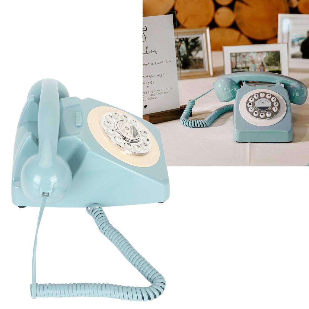 Vintage Telephone Push Button Dialing Sound Message Record Retro Landline for Wedding Party Home