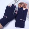 Simple Letter Elastic Women Panda Driving Gloves Female Gloves Wool Mittens  Gloves