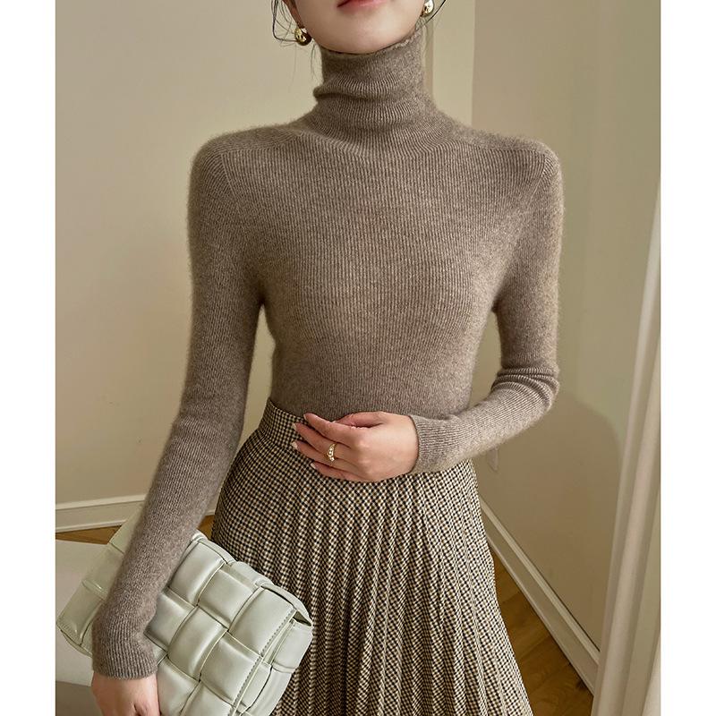 Little Goat Pure Cashmere Women's Slim-Fit Black Turtleneck Sweater