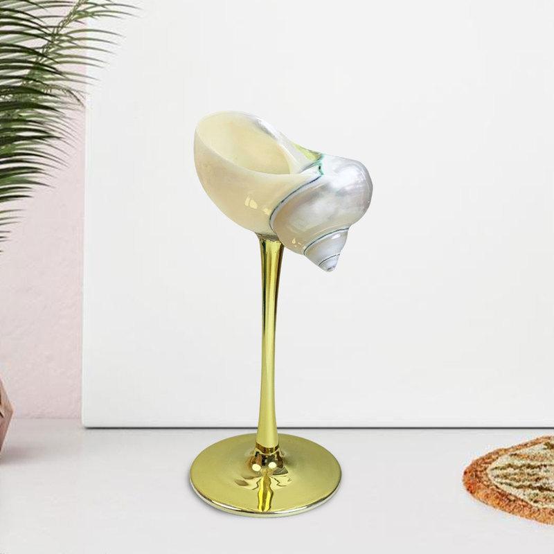 Conch Shell Champagne Glass Cup for Celebrations, Unique Drinkware for Adults Home Bar Wedding Favor Decoration Artistic Display