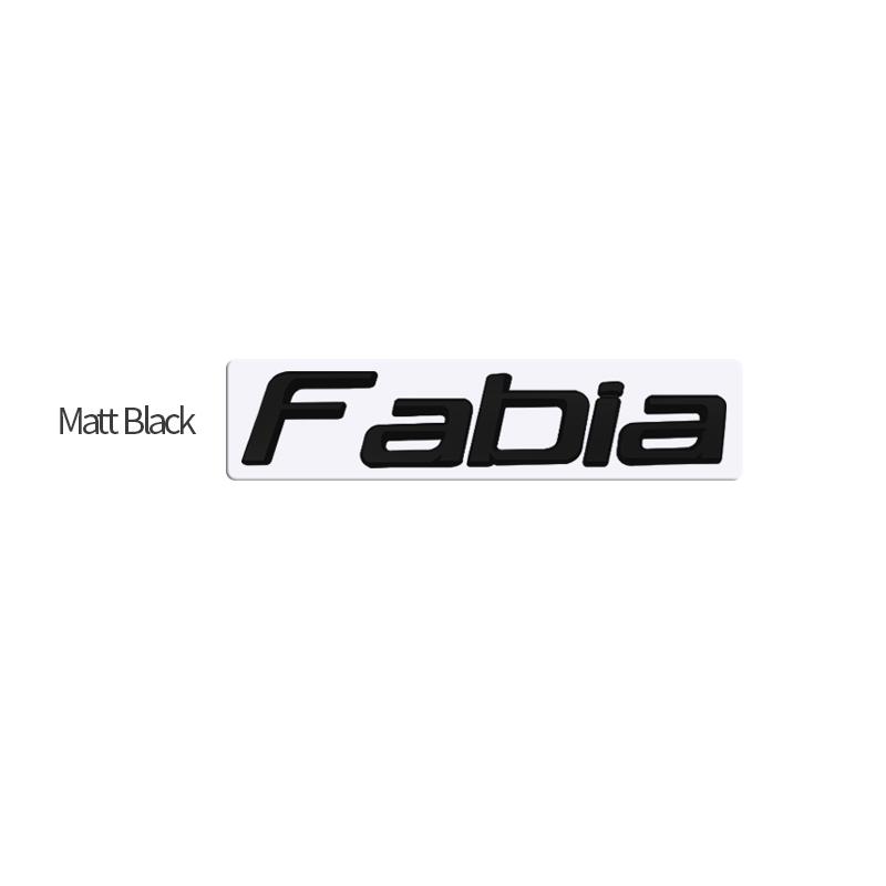 DDWO5 MetaL 3D Badge Logo Car Rear Trunk Body Sticker Letter Emblem For Skoda FABIA 4X4 Accessories Glossy Black Matte black
