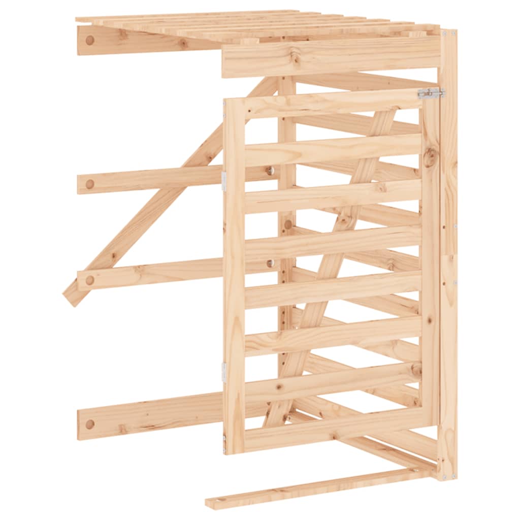 2 Bin Wooden Waste Bin Enclosure Solid Pine Wood
