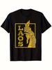 Unisex T-shirt Laos Lao Laotian Proud Sea Dragon Naga Payanak T-Shirt - 100% 180Gsm Black with Golden Print, Unisex