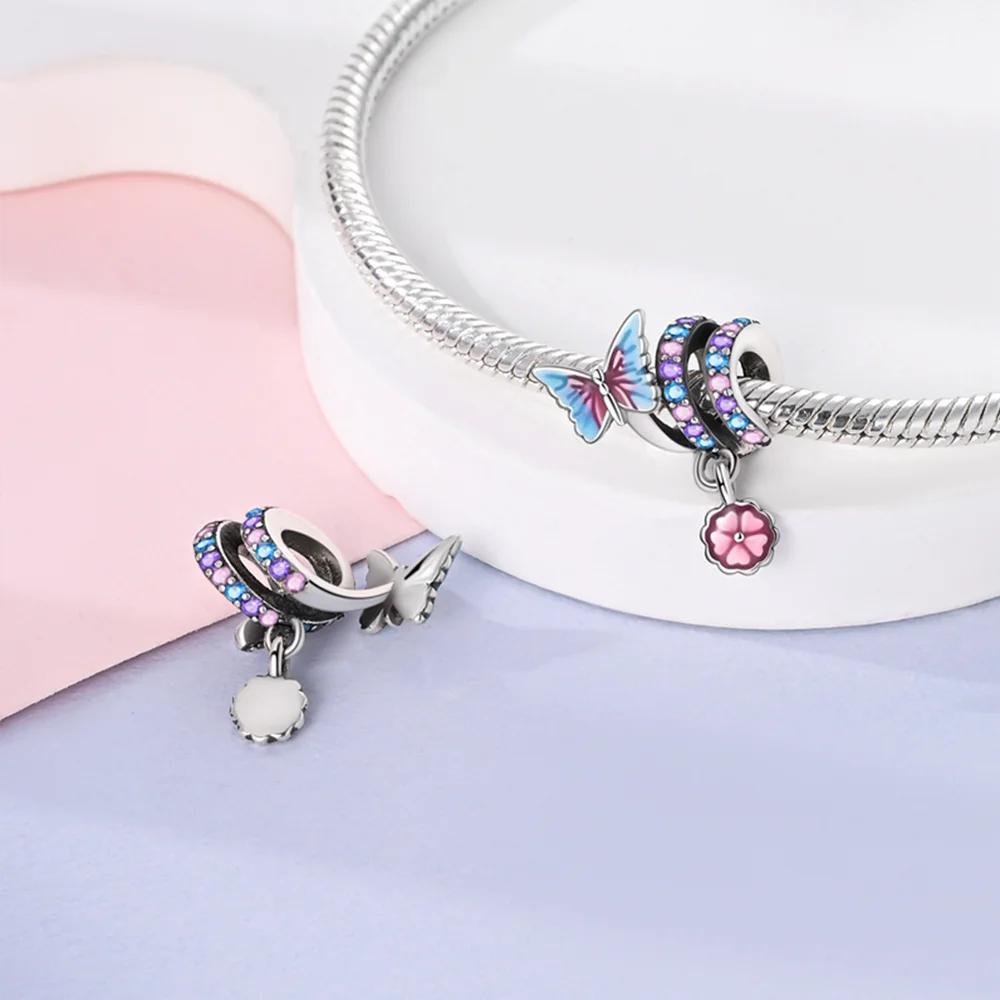 Designer Charms Plata Originales Butterflies Bees Beads For Charms Copper Arm Bracelet Beads Jewellery Making Women'S Gift