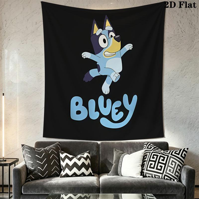 Bluey Wall Hanging Printed Fabric Blanket Decorative Tapestries for Bedroom Living Room Home Decor