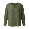 Men's Linen V-Neck T-Shirt Loose Fit Casual Summer Top