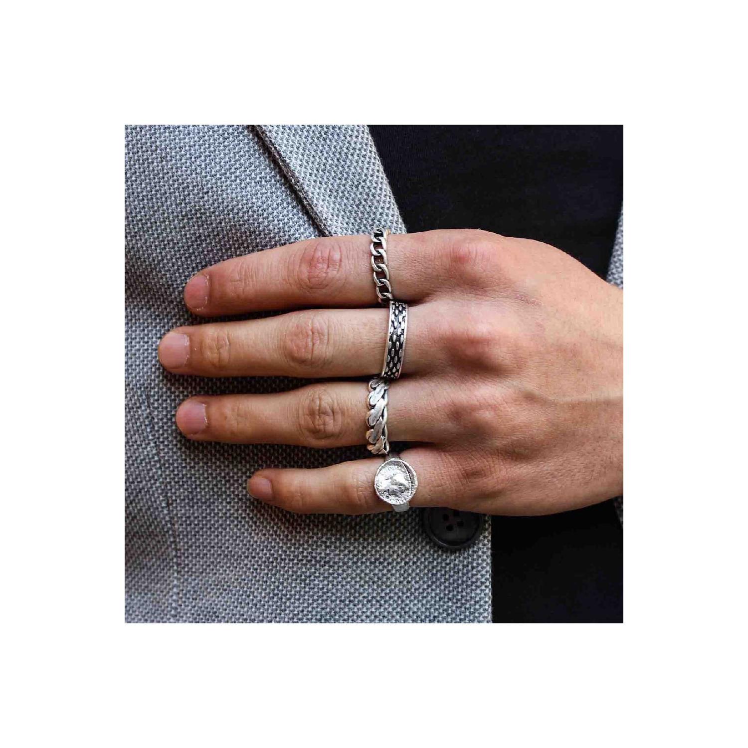 

Набор из 4 посеребренных регулируемых моделей, простой набор колец для женщин и мужчин