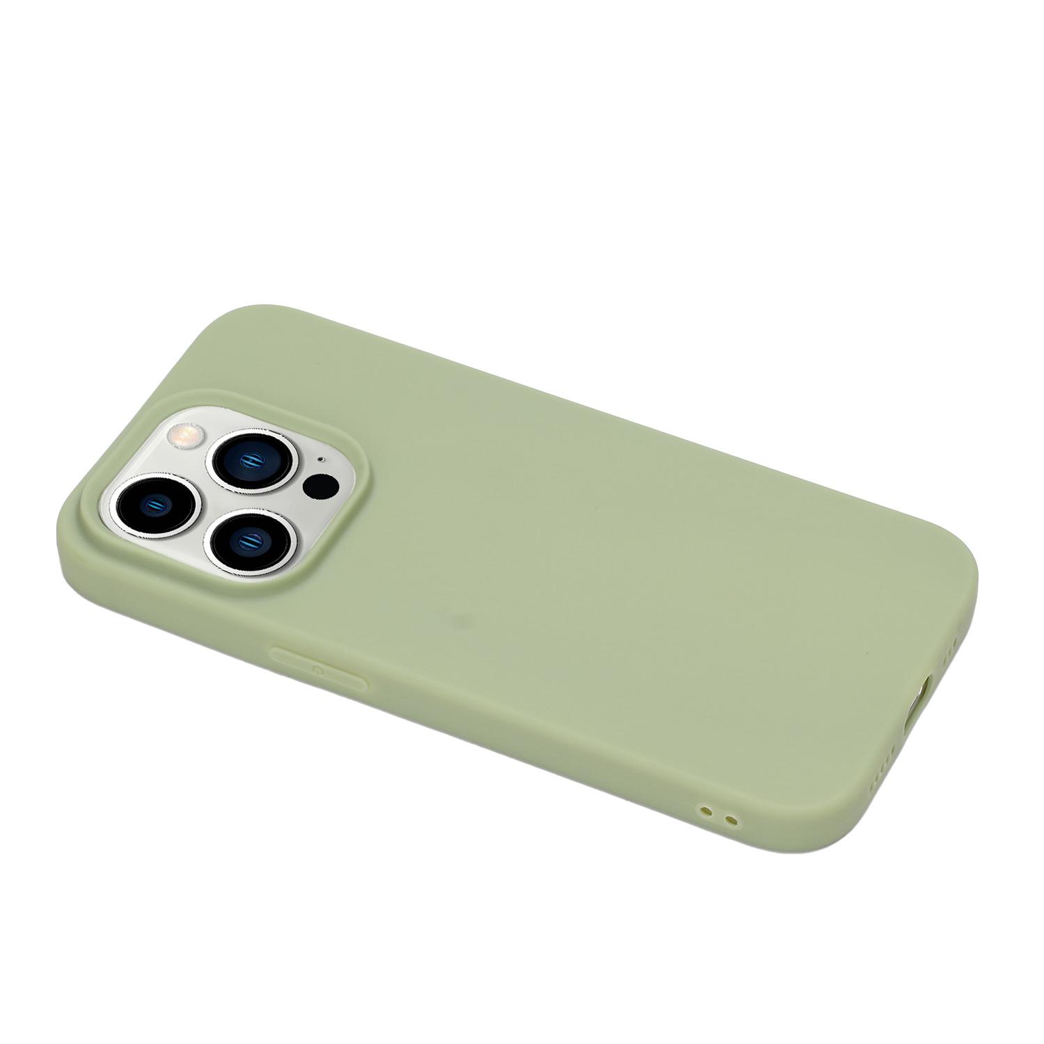 

For iPhone 15 Pro Matte Soft TPU Phone Case Ultra Slim Anti-fingerprint Mobile Phone Back Cover Yellow