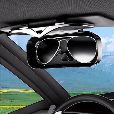 Yousheng Car Sunglasses Holder Visor Clip Hard Shell Glasses Storage Box Auto Eyeglasses Organizer Sun Visor Sunglasses Case Easy Install Car Glasses