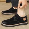 Zapatos Oxford clásicos de cuero genuino para hombres, zapatos planos, zapatos casuales de cuero de ante cómodos, mocasines, zapatos de negocios para hombre