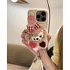 The Fluffy Cartoon Duffy Bear Phone Case Is Suitable for IPhone 16pro with Lanyard and IPhone 15 Full Coverage